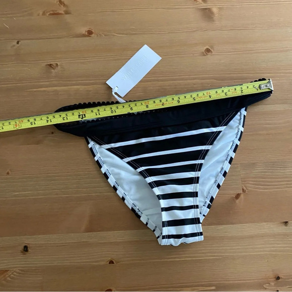 NWT The White Company Gradual Stripe Bikini Brief Bottom Only Black White Sz 8 - Picture 2 of 9